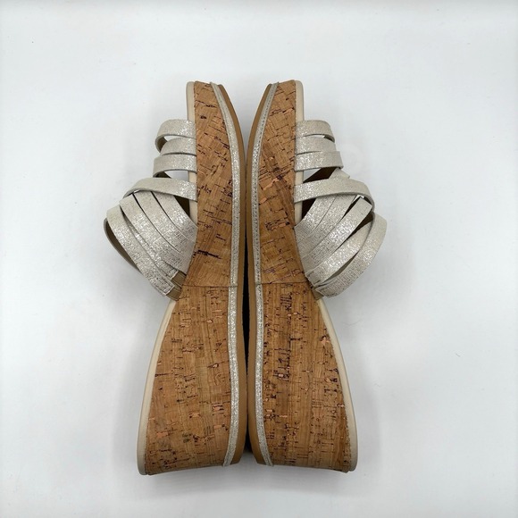 DONALD J PLINER Sheena2 Women Size 9.5 Metallic Gold Strappy Cork Platform NWOB - Picture 6 of 9